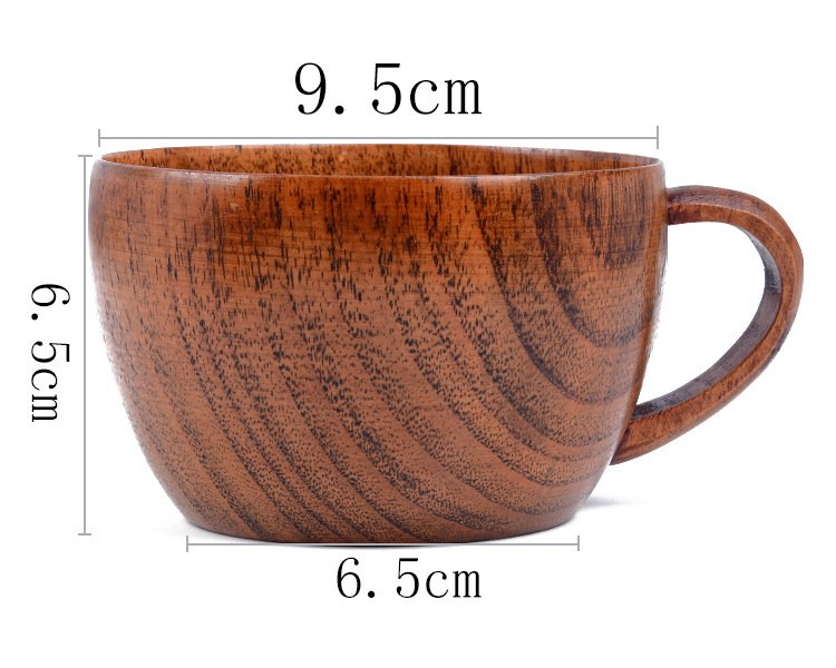 Natural Wooden Coffee Cup & Spoon Set