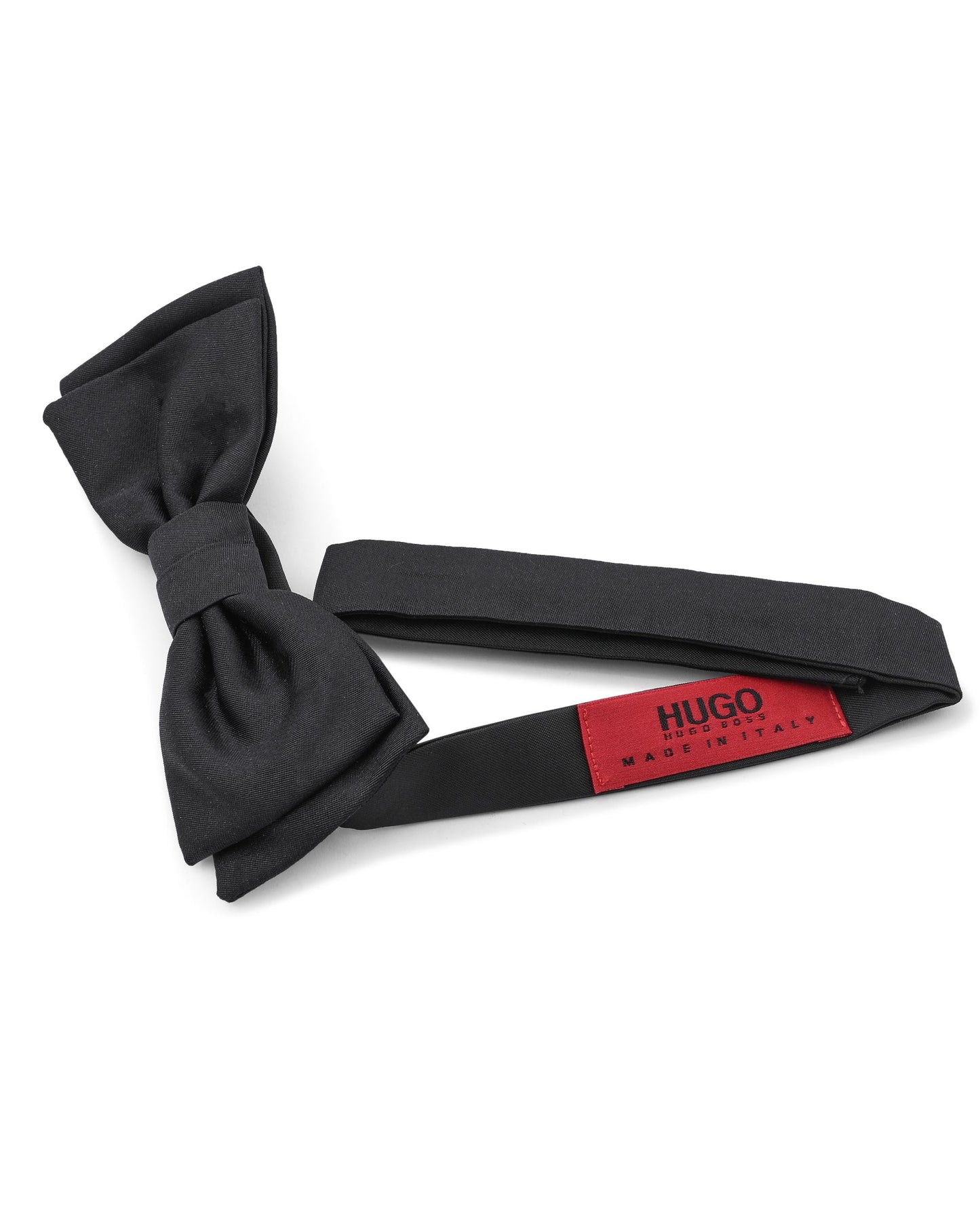 HUGO Black Silk Bow Tie – Italian-Made Elegance