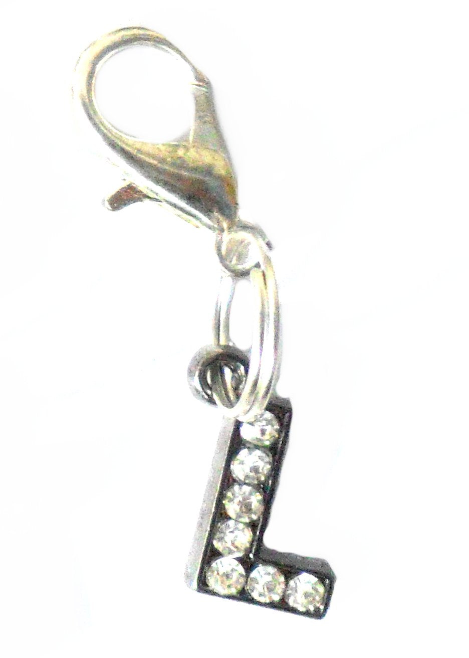 AZ krystal initialbogstav charme til kæledyrshalsbånd