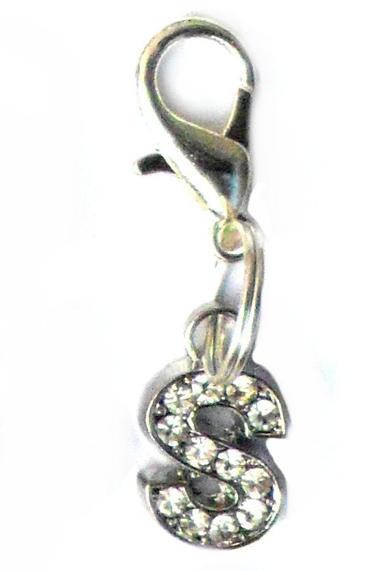 AZ krystal initialbogstav charme til kæledyrshalsbånd