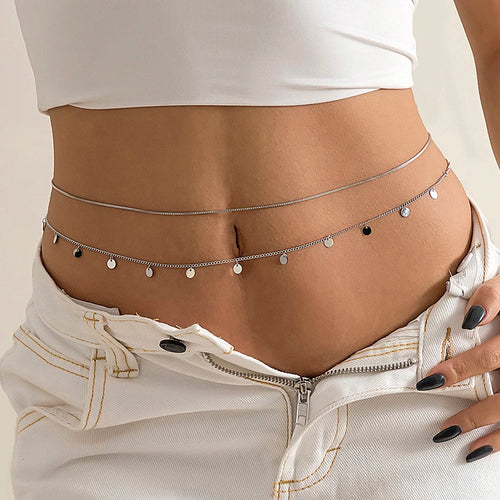 Elegant Snake Chain Waist Belt – Gold & Silver Summer Body Jewelry