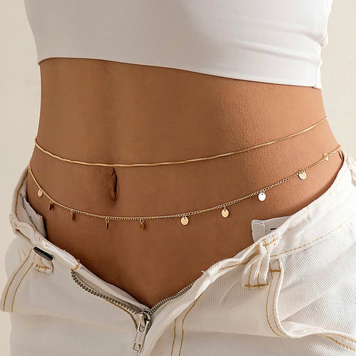 Elegant Snake Chain Waist Belt – Gold & Silver Summer Body Jewelry