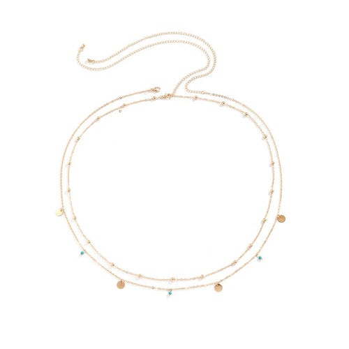 Double-Layer Butterfly Waist Chain – Delicate Golden Charm Edition