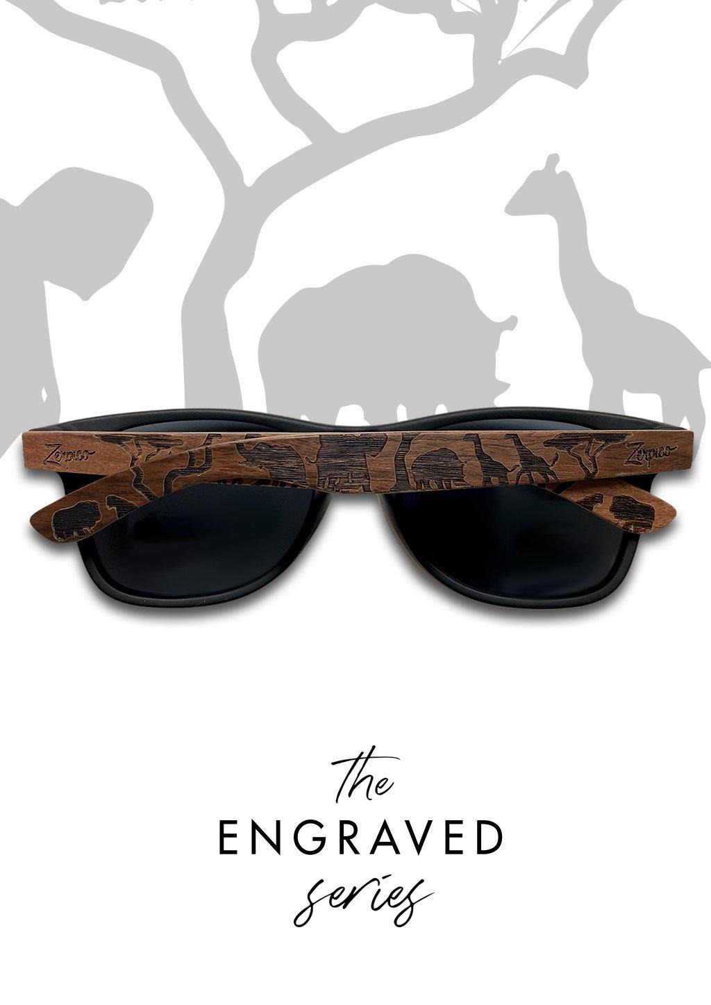 Eyewood “Safari” Engraved Wooden Sunglasses – Natural Walnut Edition