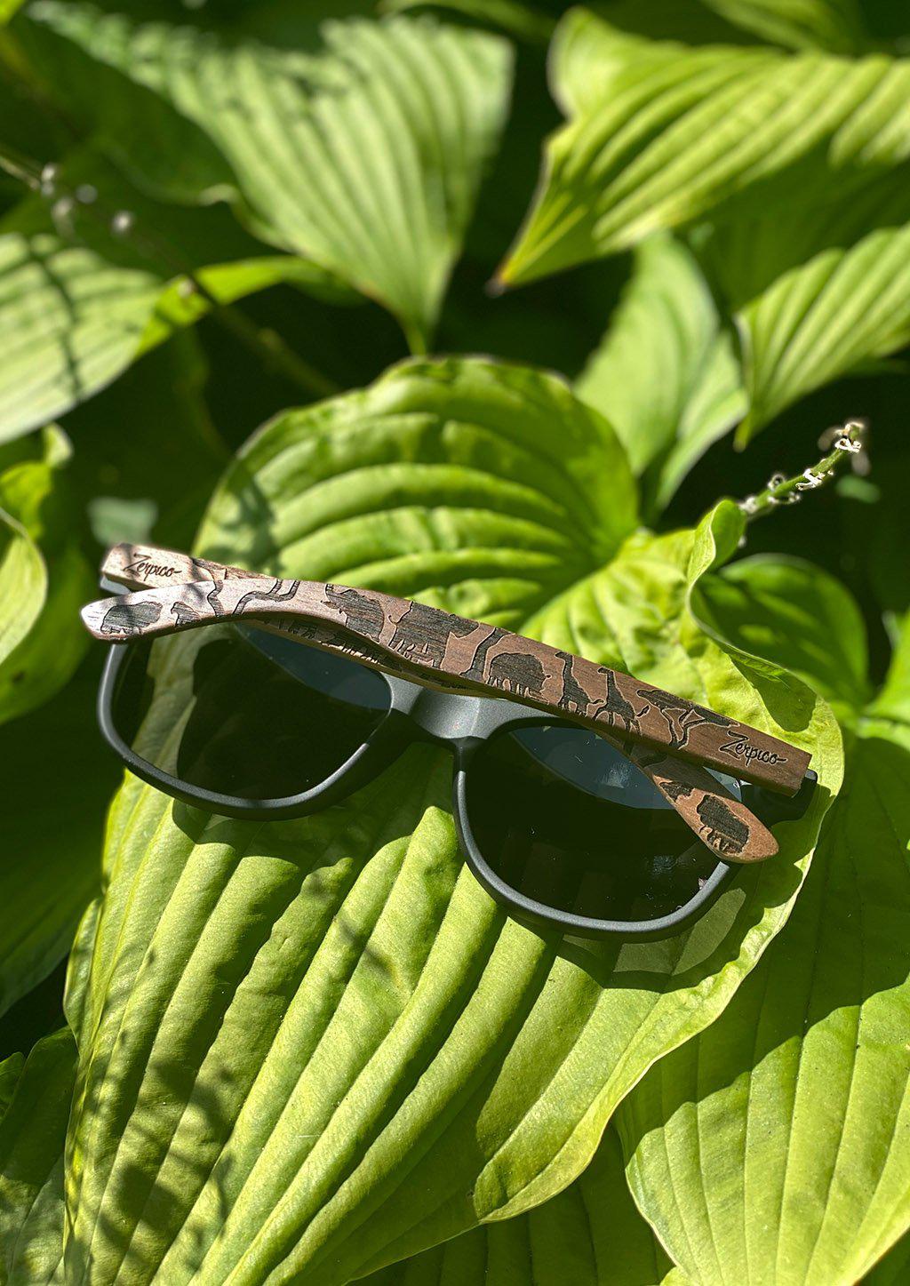 Eyewood “Safari” Engraved Wooden Sunglasses – Natural Walnut Edition