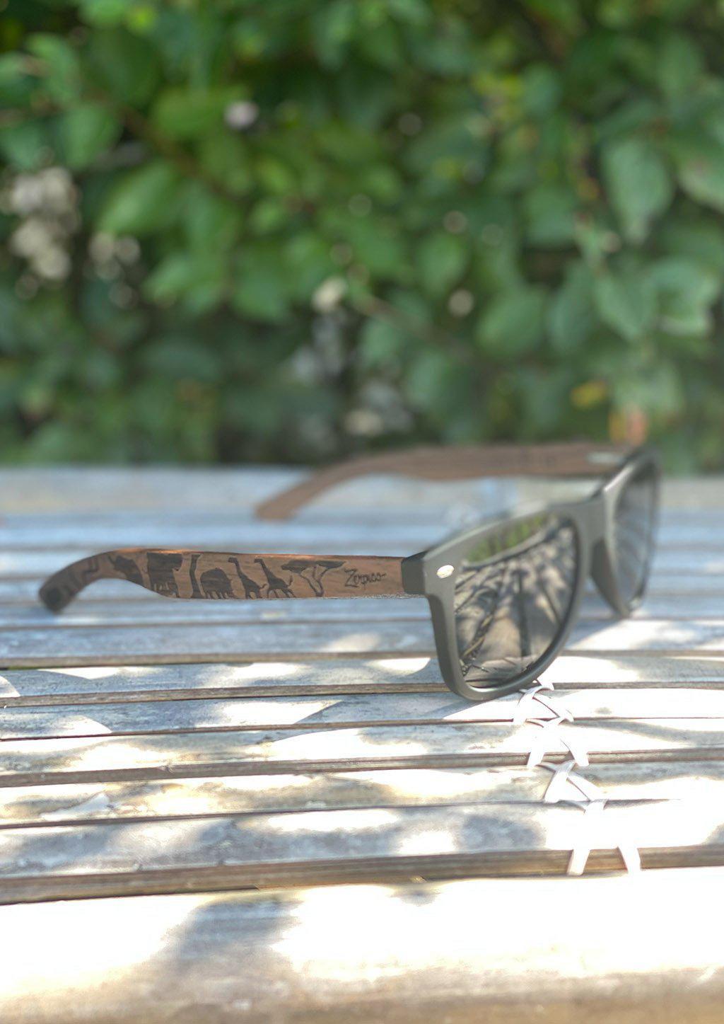 Eyewood “Safari” Engraved Wooden Sunglasses – Natural Walnut Edition