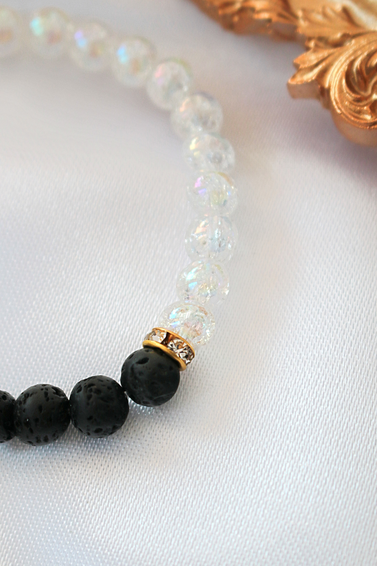 Lava Stone Aroma Diffuser Bracelet – Calming Elastic Bead Design