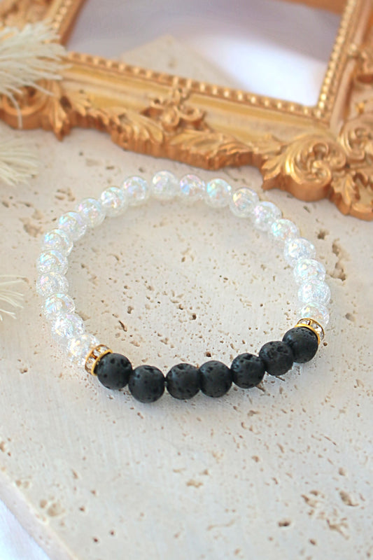 Lava Stone Aroma Diffuser Bracelet – Calming Elastic Bead Design