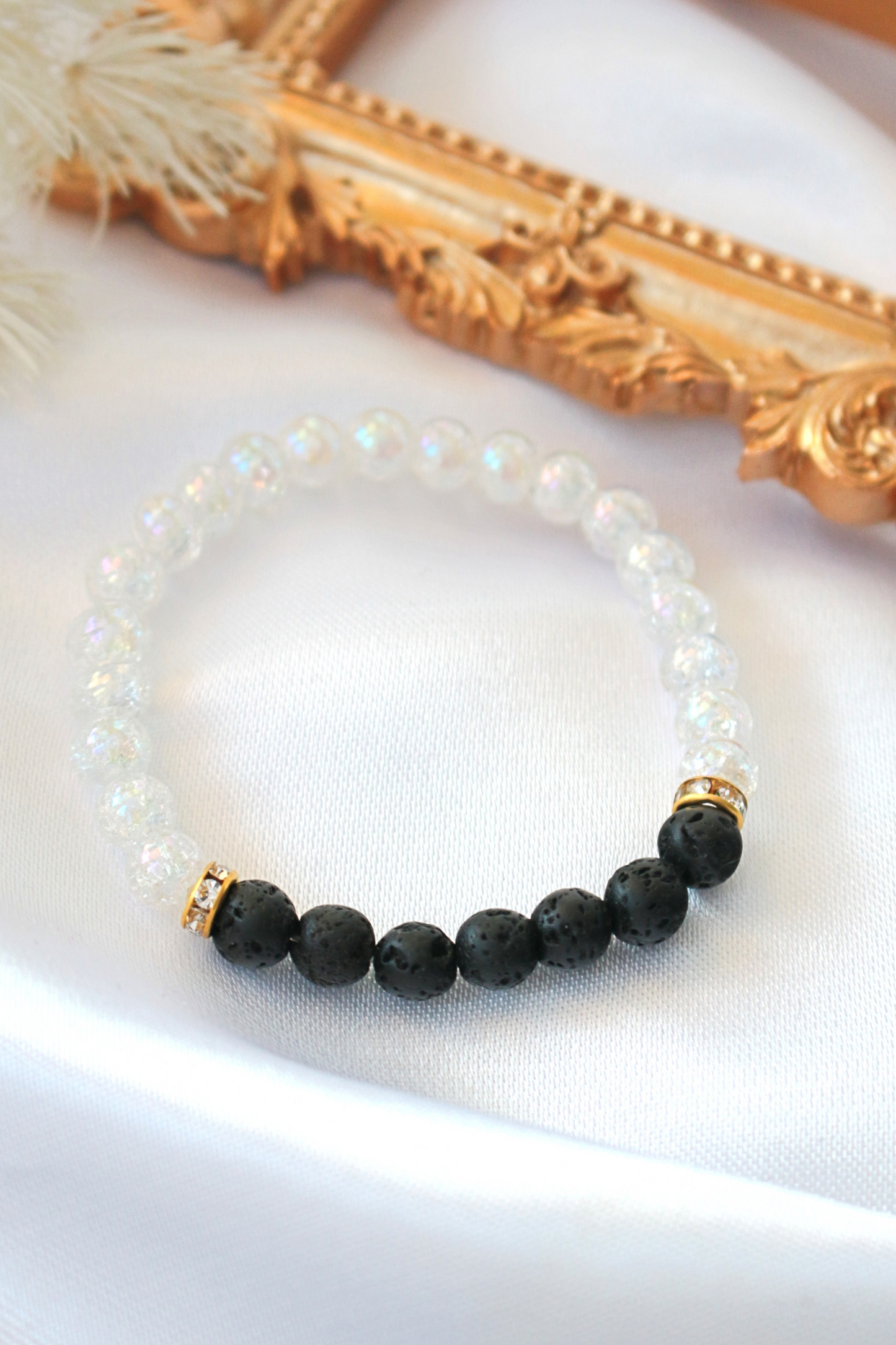 Lava Stone Aroma Diffuser Bracelet – Calming Elastic Bead Design