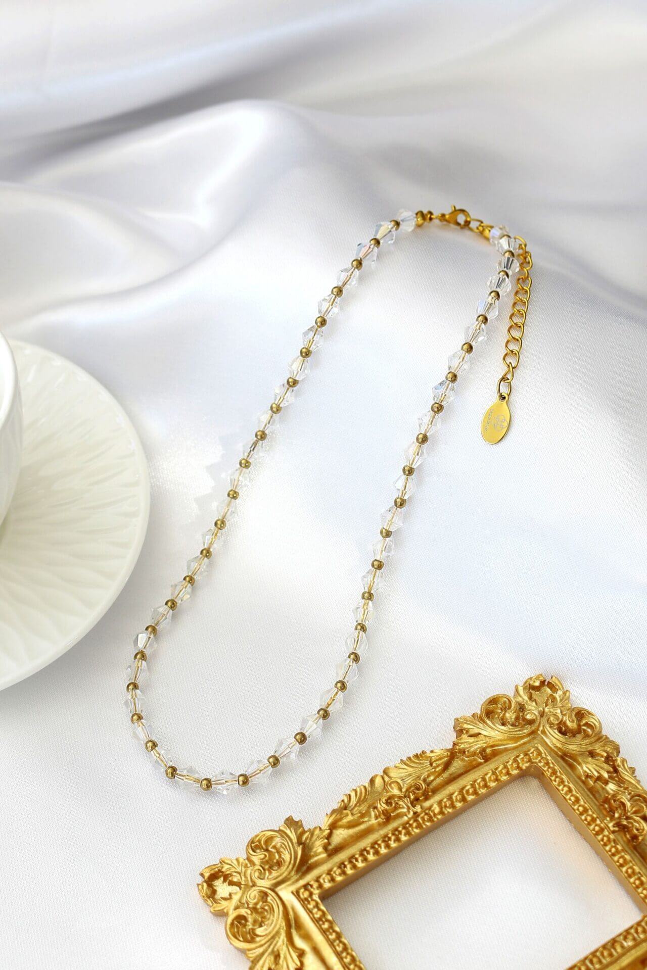 18K Gold-Plated Clear Austrian Crystal Choker