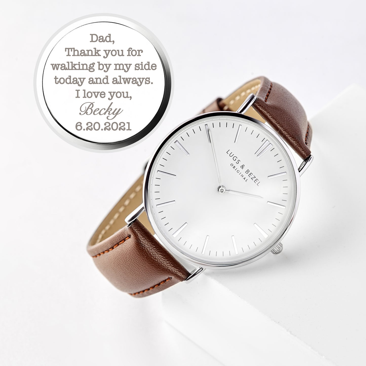 Personalised Men’s Engraved Watch – Signature & Message Gift