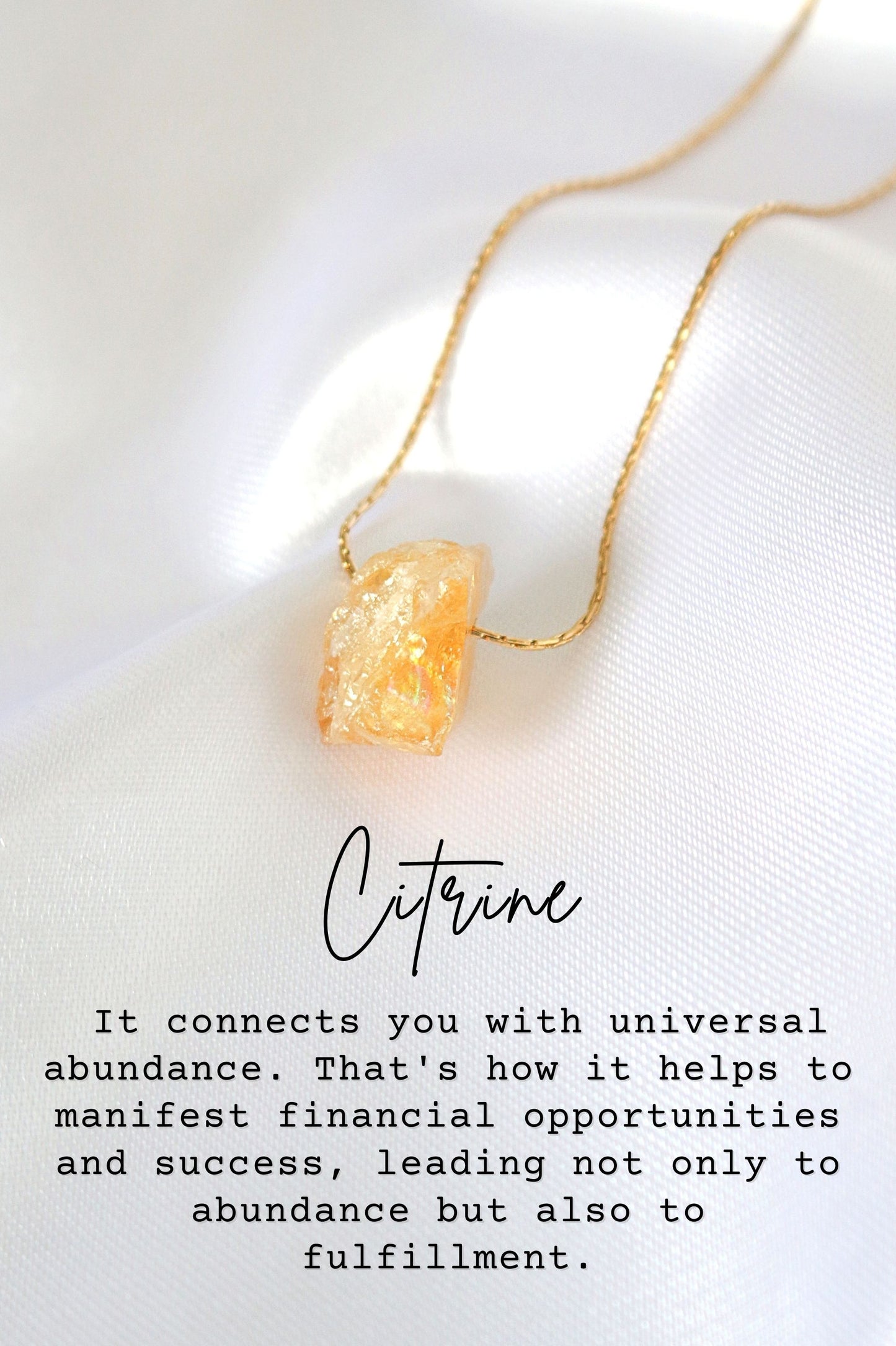 Raw Natural Crystal Pendant Necklace with 24K Gold-Plated Chain