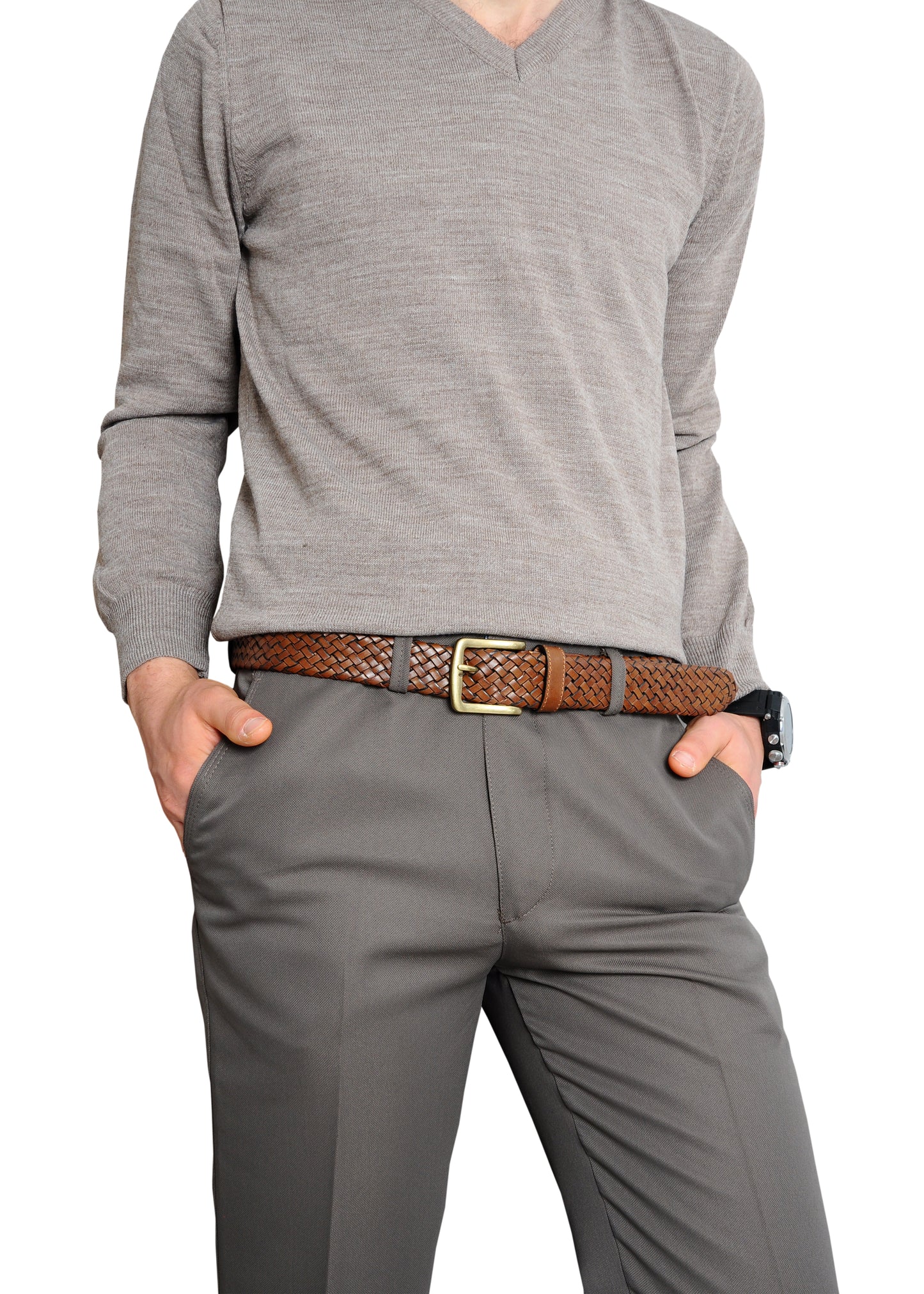 Galata Tan Woven Leather Men’s Belt – Classic Craftsmanship in a Warm Natural Shade