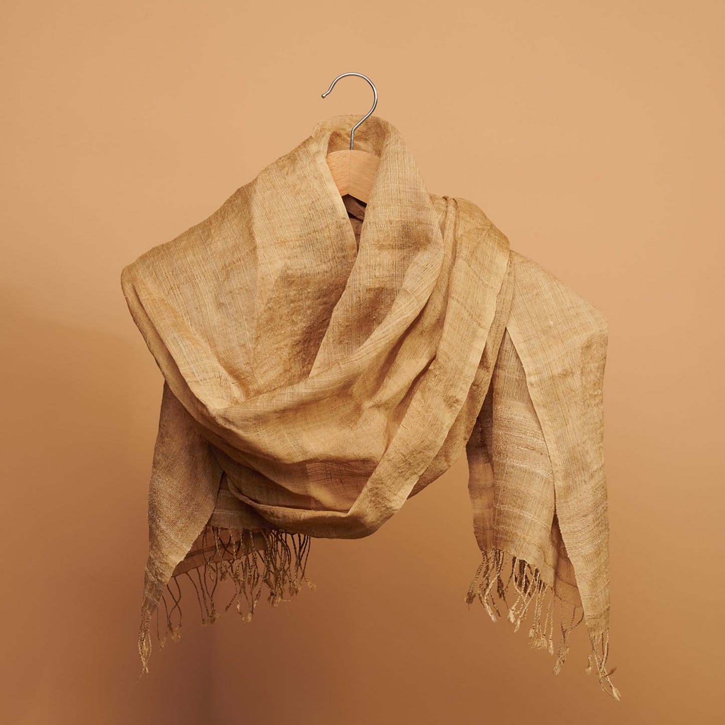 Golden Heritage Muga Silk Stole – Handwoven Artisanal Luxury from Assam