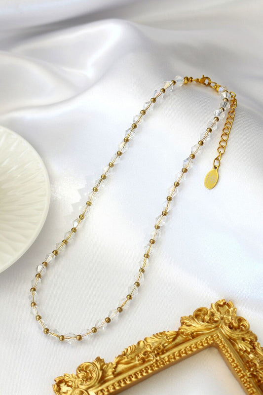 18K Gold-Plated Clear Austrian Crystal Choker
