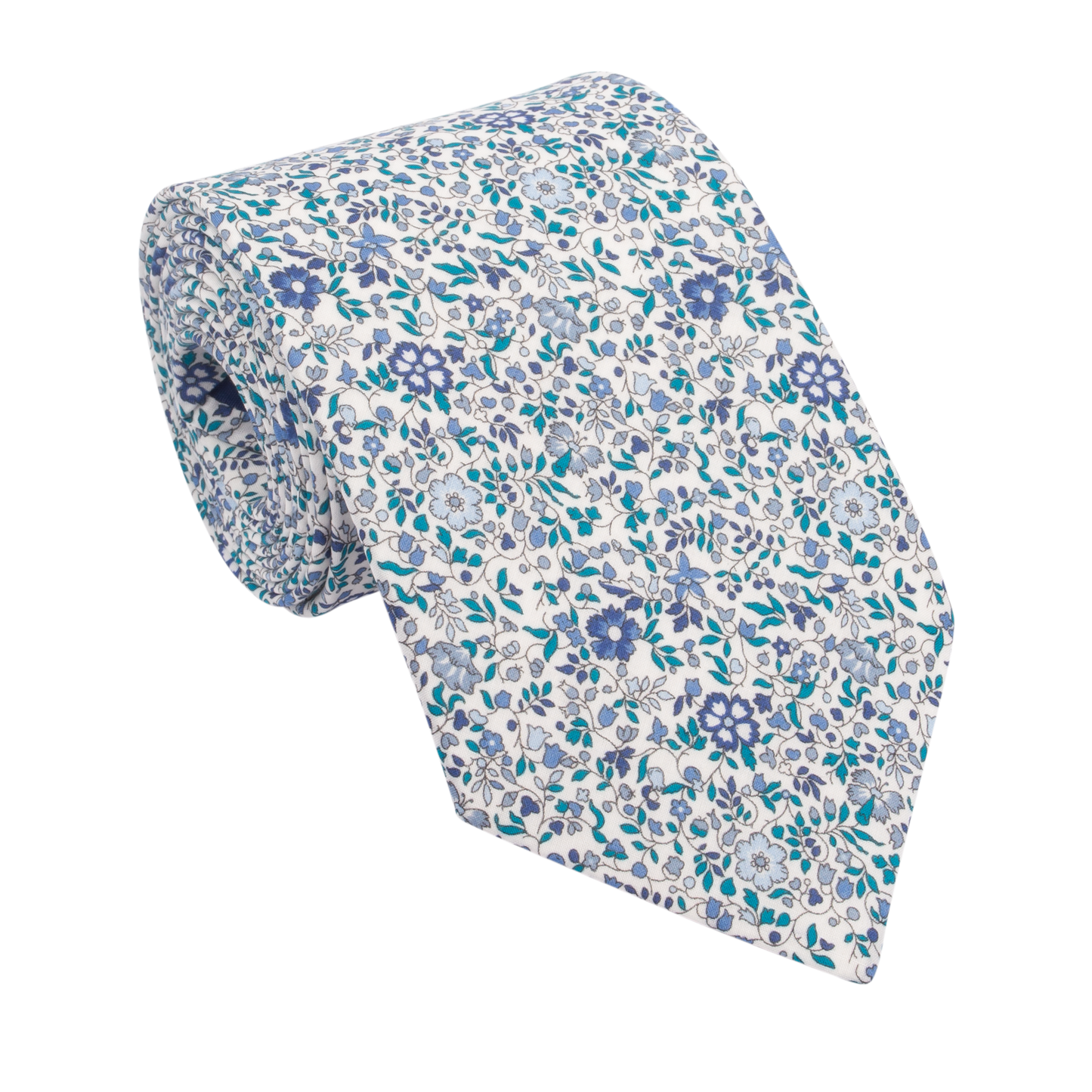 Blue Katie and Millie Liberty Cotton Tie – Soft Floral Classic