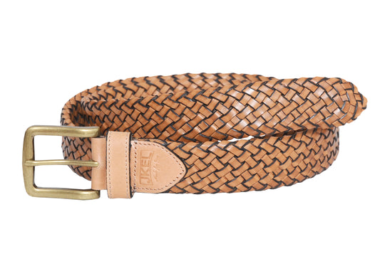 Galata Woven Leather Men’s Belt – Timeless Beige Craftsmanship