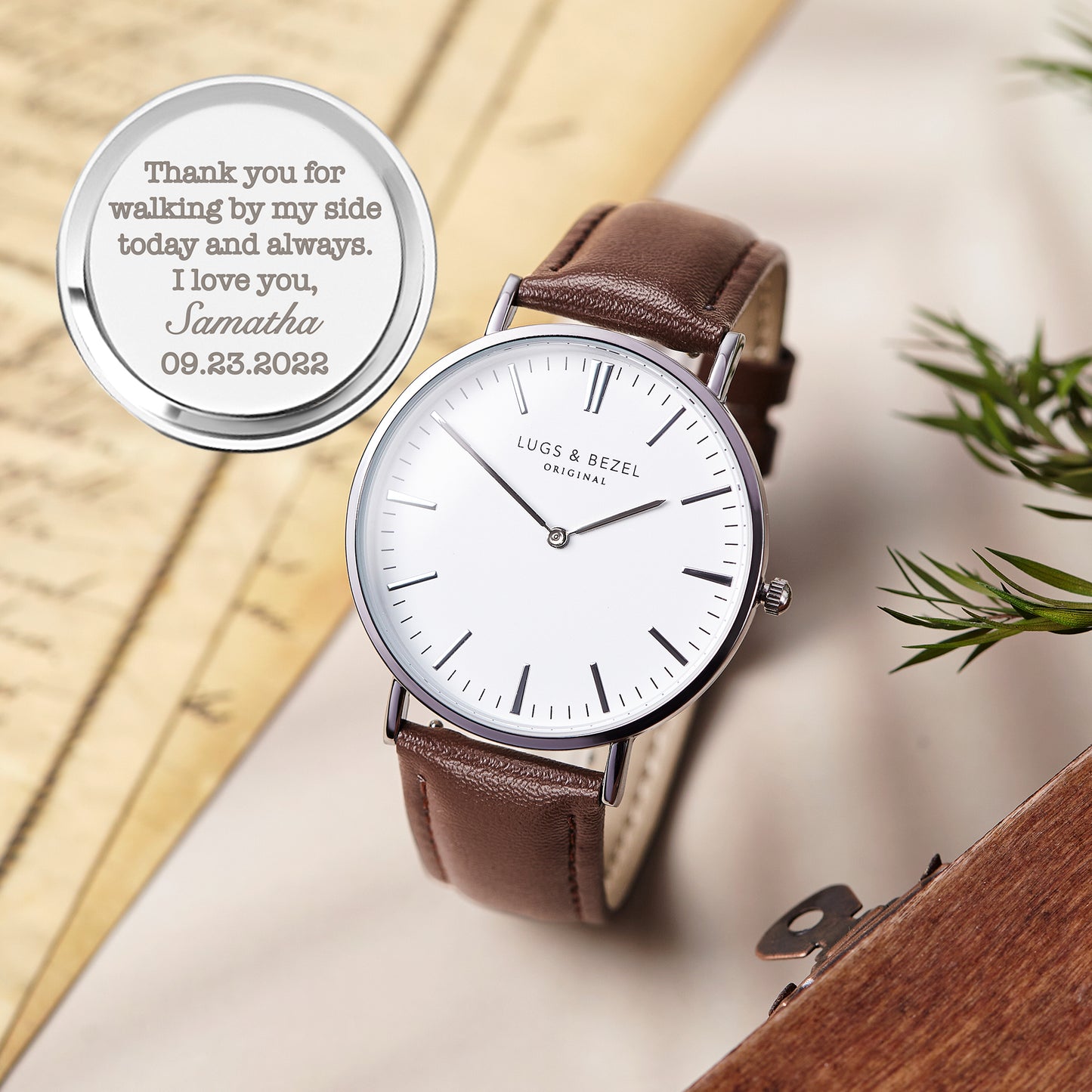 Personalised Men’s Engraved Watch – Signature & Message Gift