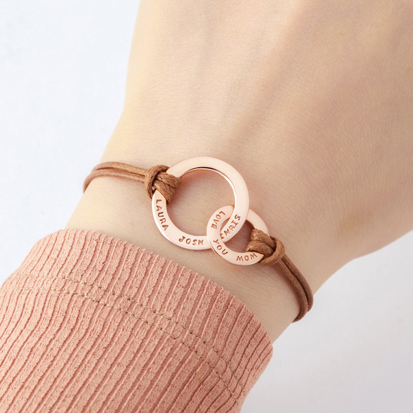 Personalised New Mum Bracelet with Engraved Rings