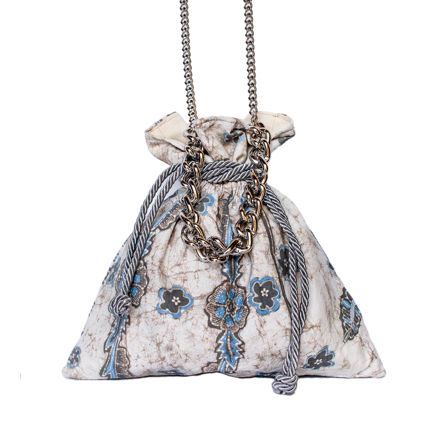 Hand-Painted Malam Batik Drawstring Bag – Artisanal Cotton Edition