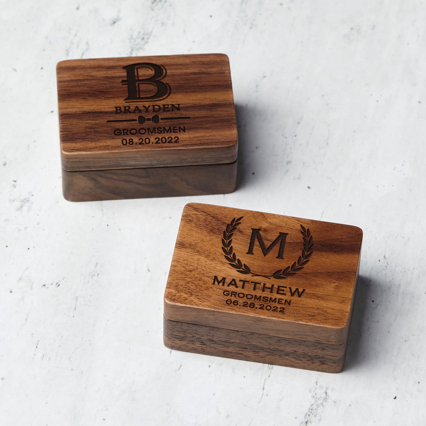Personalised Wooden Cufflinks & Box Set for men