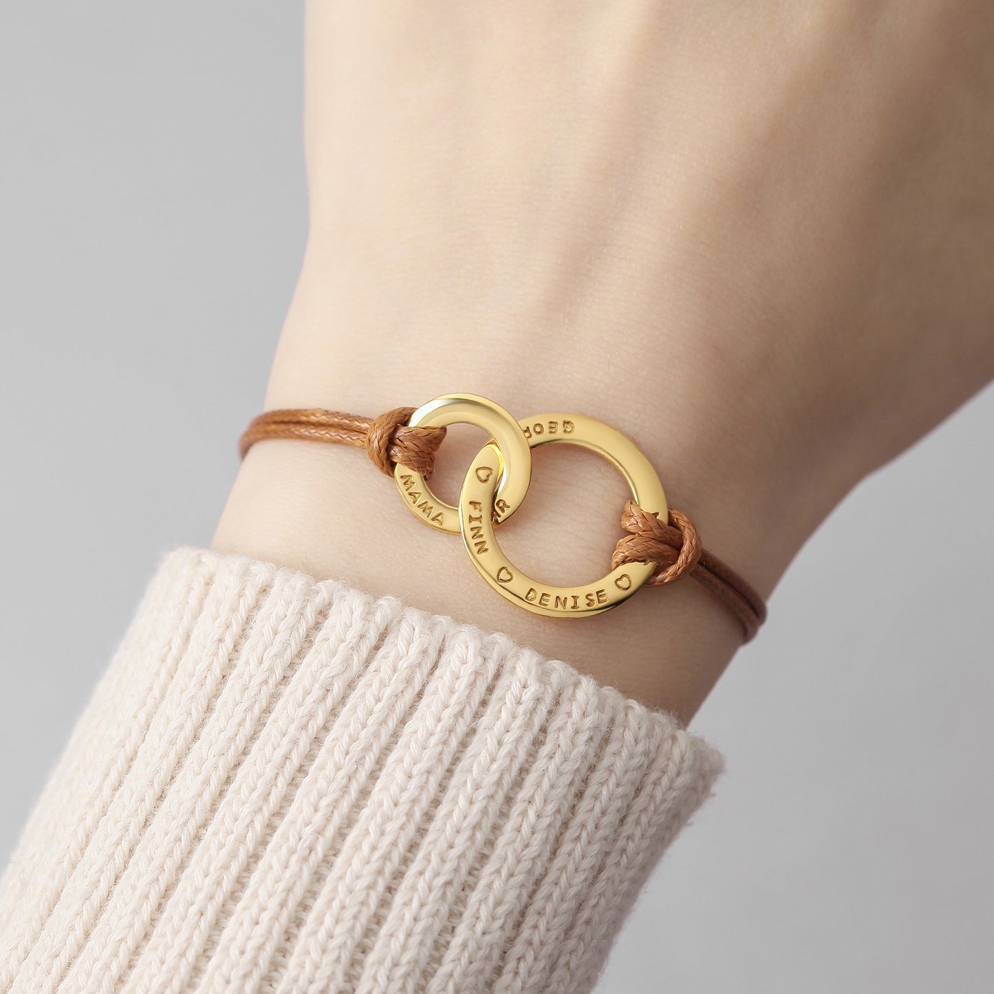 Personalised New Mum Bracelet with Engraved Rings