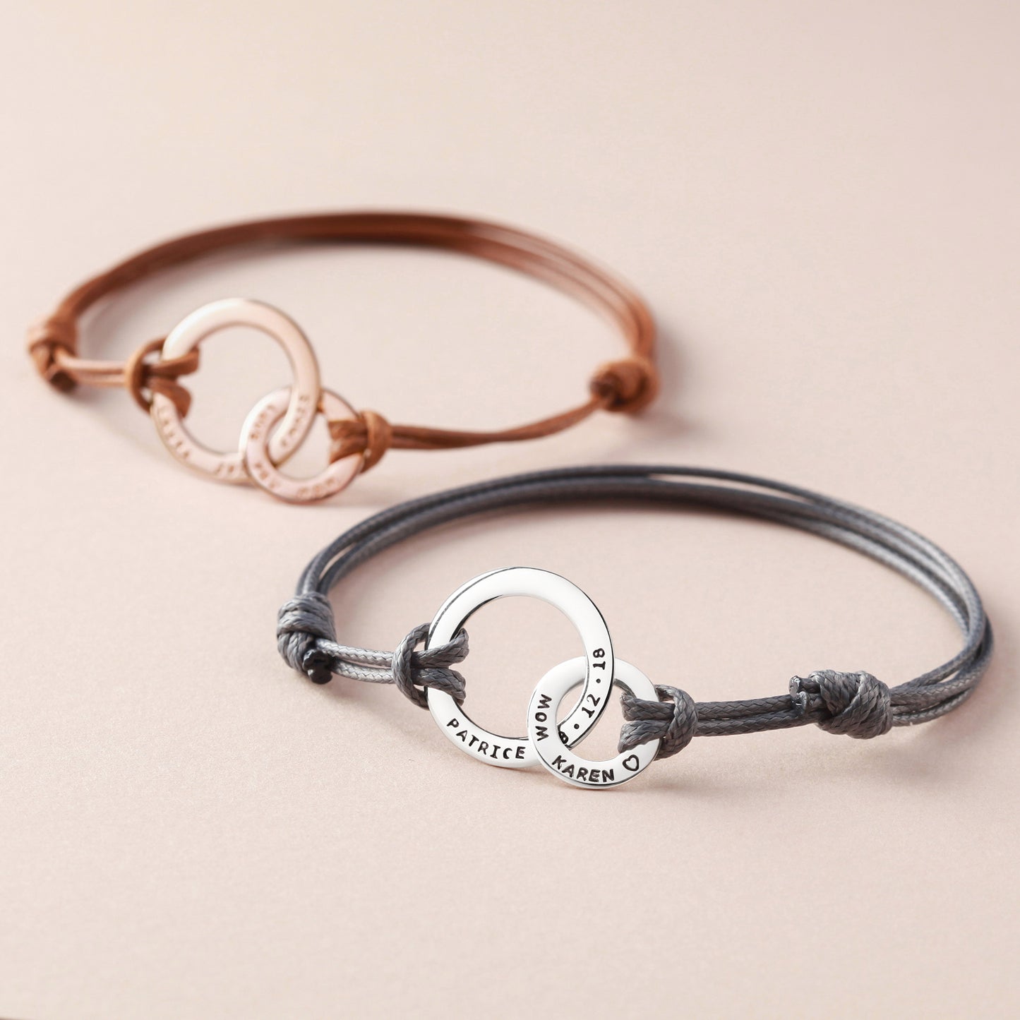 Personalised New Mum Bracelet with Engraved Rings