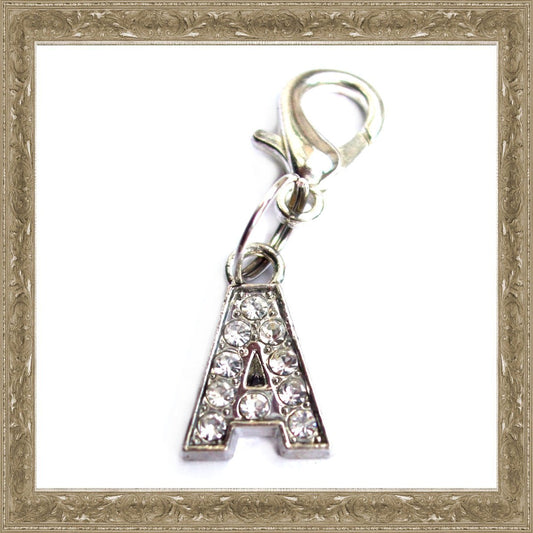 A-Z Crystal Initial Letter Charm for Pet Collars