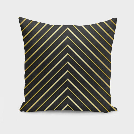 Minimalist Gold Chevron Cushion Cover